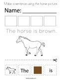 Make a sentence using the horse picture Coloring Page