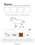 Make a sentence using the horse picture. Worksheet