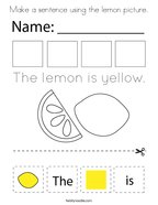 Make a sentence using the lemon picture Coloring Page