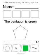 Make a sentence using the pentagon picture Coloring Page