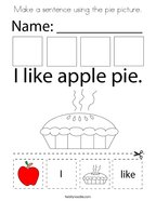 Make a sentence using the pie picture Coloring Page
