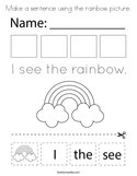Make a sentence using the rainbow picture Coloring Page