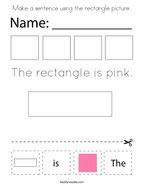 Make a sentence using the rectangle picture Coloring Page