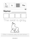 Make a sentence using the seal picture. Worksheet
