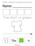Make a sentence using the shirt picture Coloring Page