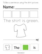 Make a sentence using the shirt picture Coloring Page