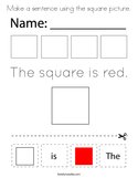 Make a sentence using the square picture Coloring Page