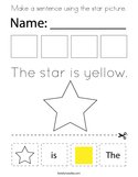 Make a sentence using the star picture Coloring Page