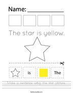 Make a sentence using the star picture Handwriting Sheet