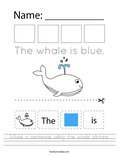 Make a sentence using the whale picture. Worksheet