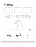 Make a sentence using the word April. Worksheet