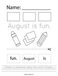 Make a sentence using the word August. Worksheet