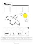 Make a sentence using the word bat. Worksheet
