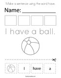 Make a sentence using the word have Coloring Page
