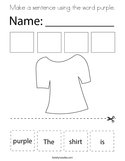 Make a sentence using the word purple Coloring Page