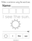 Make a sentence using the word see Coloring Page