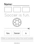 Make a sentence using the word soccer. Worksheet