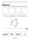 Make a sentence using the word spider Coloring Page