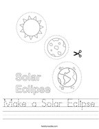 Make a Solar Eclipse Handwriting Sheet