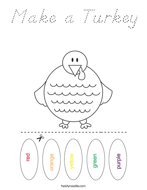 Make a Turkey Coloring Page