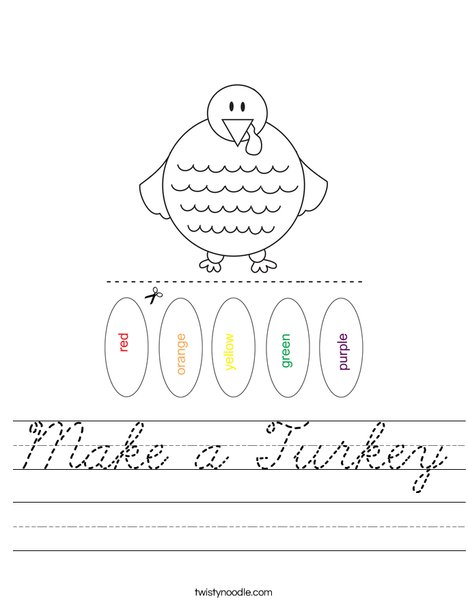 Make a Turkey Worksheet