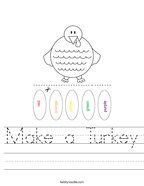 Make a Turkey Handwriting Sheet