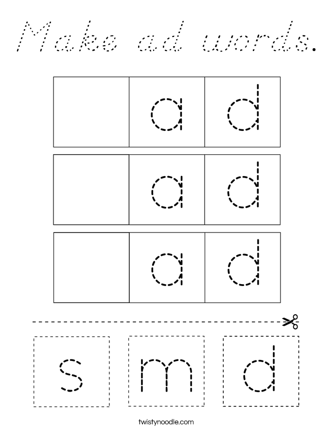 Make ad words. Coloring Page