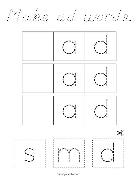Make ad words. Coloring Page