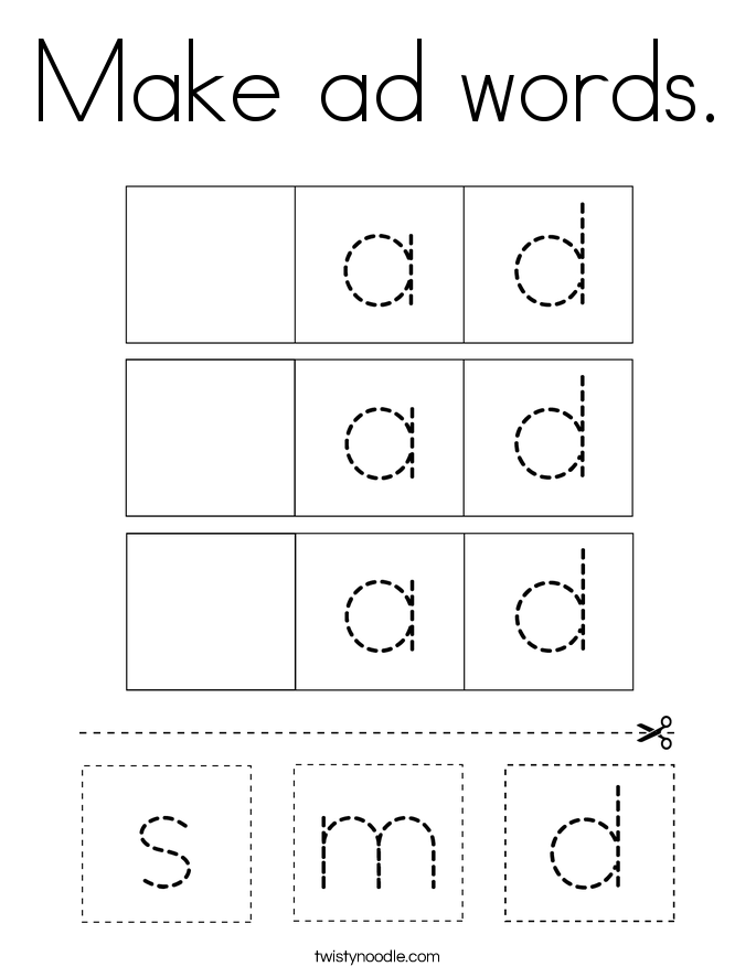 Make ad words. Coloring Page