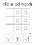 Make ad words. Coloring Page