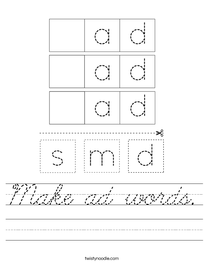 Make ad words. Worksheet