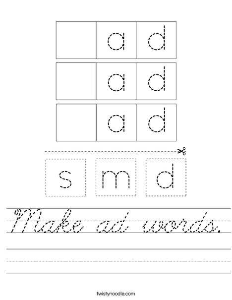 Make ad words. Worksheet