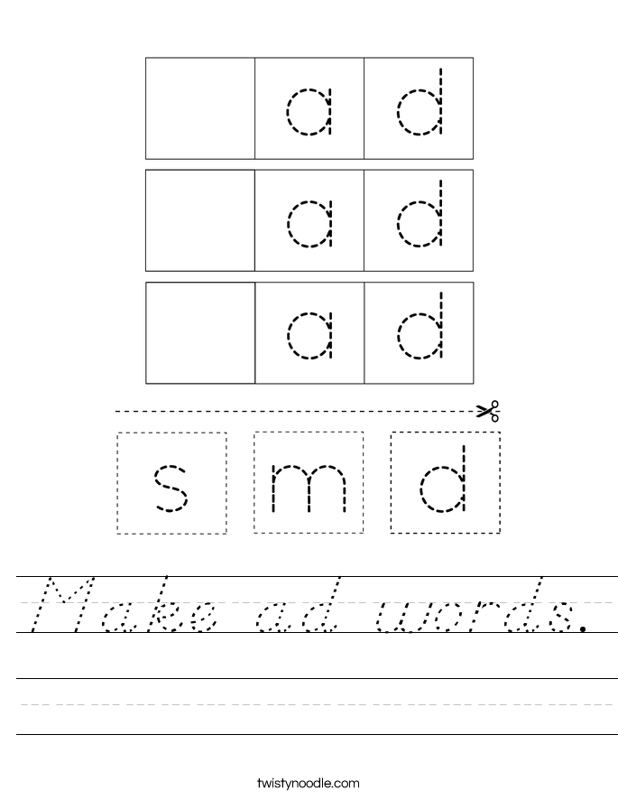 Make ad words. Worksheet