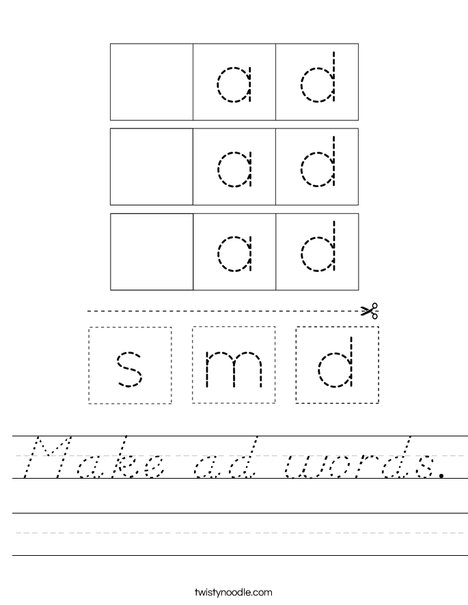 Make ad words. Worksheet