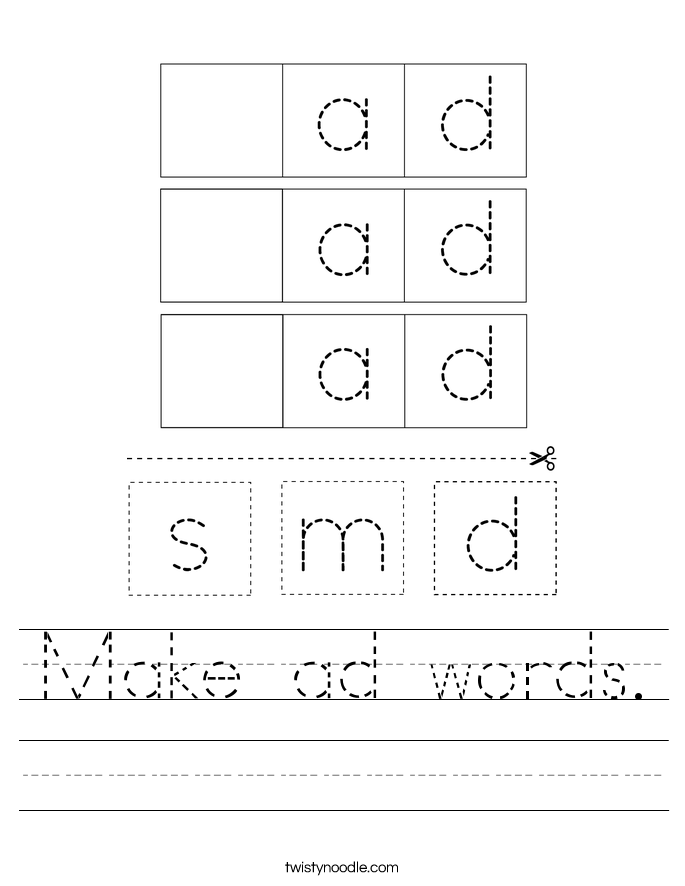 Make ad words. Worksheet