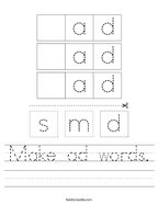 Make ad words Handwriting Sheet