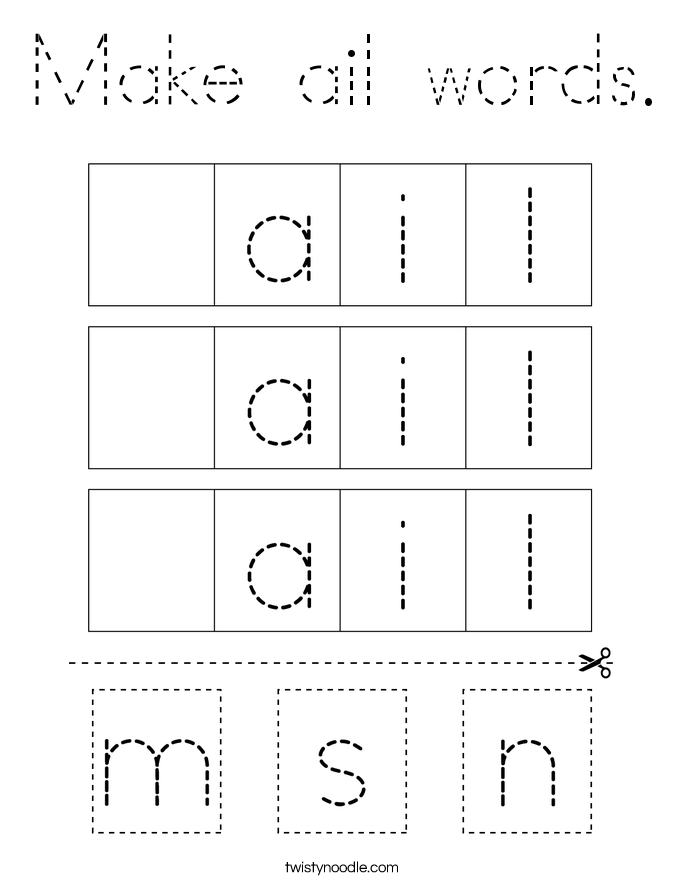 Make ail words. Coloring Page