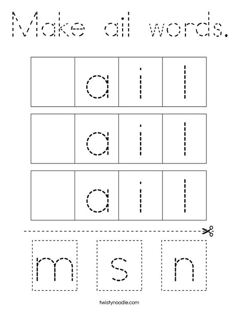 Make ail words. Coloring Page