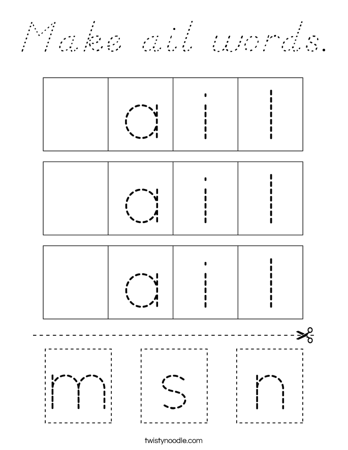 Make ail words. Coloring Page