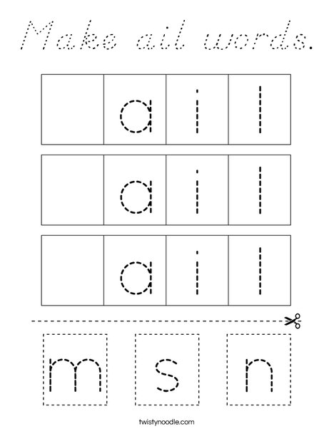 Make ail words. Coloring Page