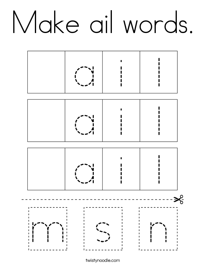 Make ail words. Coloring Page