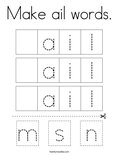 Make ail words. Coloring Page