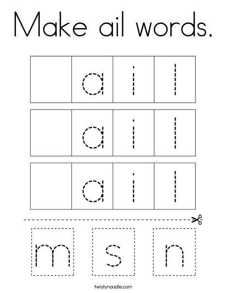 Make ail words. Coloring Page