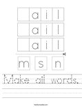 Make ail words. Worksheet