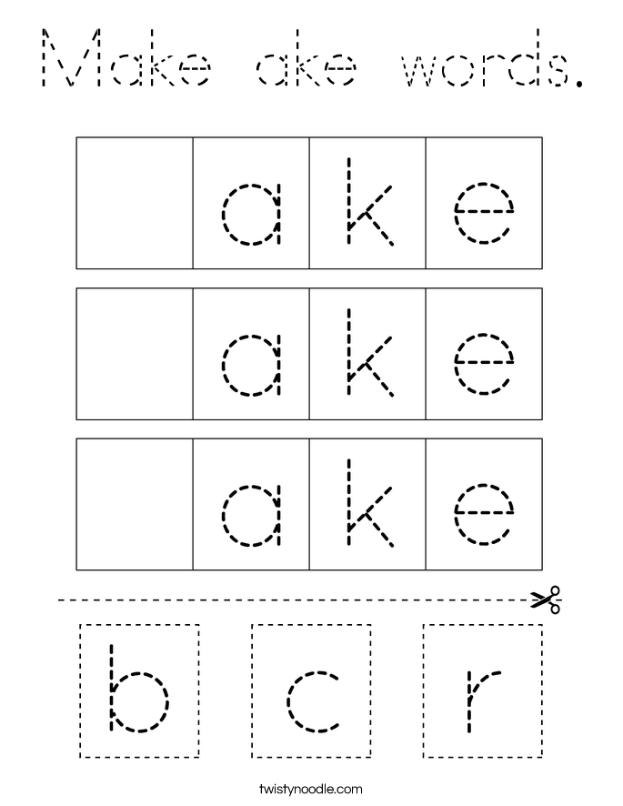 Make ake words. Coloring Page