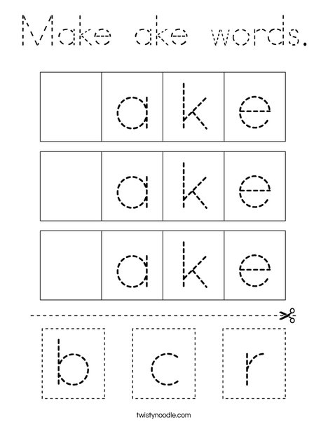 Make ake words Coloring Page
