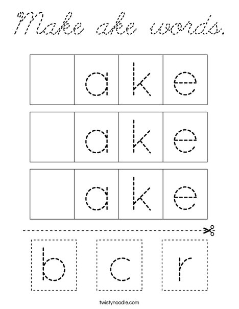 Make ake words Coloring Page