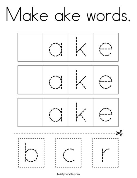 Make ake words Coloring Page