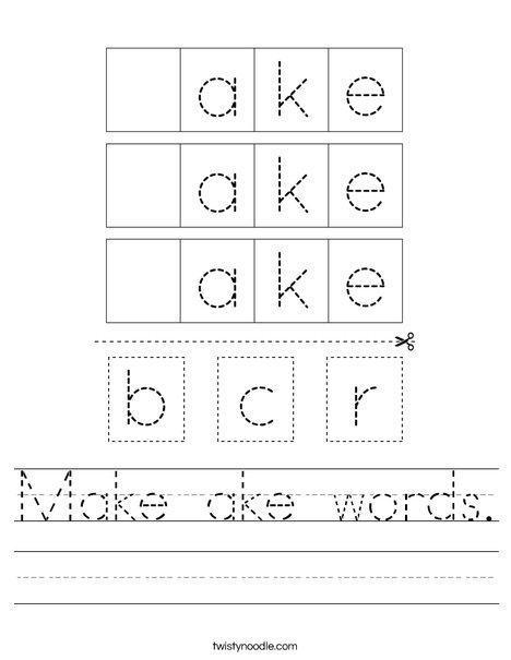 Make ake words Worksheet