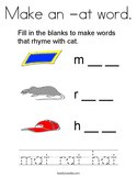 Make an -at word Coloring Page